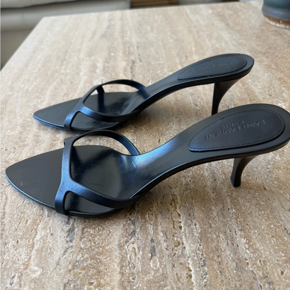 NWOB Saint Laurent Women's Carla High Heel Slide Sandals size 39 1/2 - Picture 7 of 8